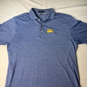 Peter Millar Sun Polo Shirt Mens Large Blue Summer Comfort Golf